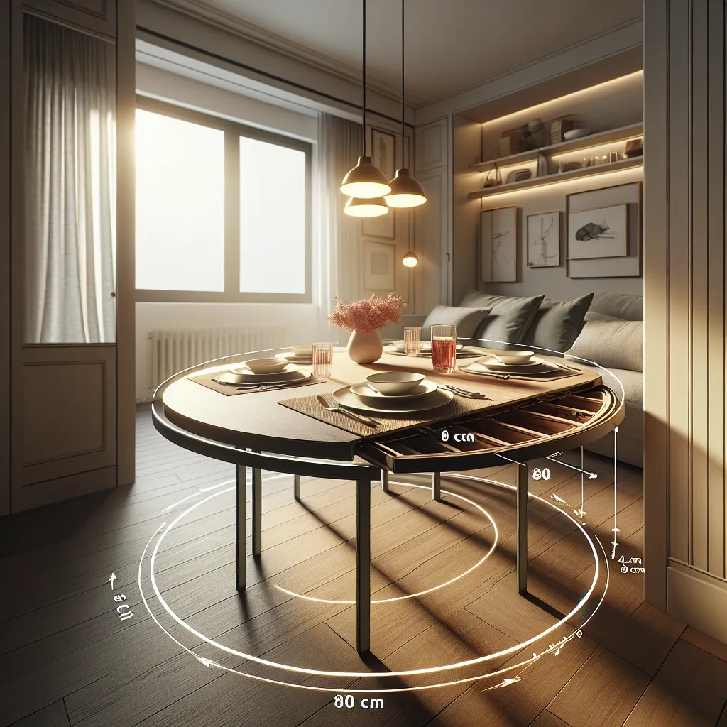 Mała przestrzeń wielkie możliwości stół okrągły rozkładany 80 cm